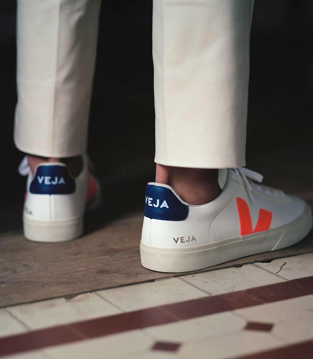 Veja Trainers Mens White/Orange - Campo Chromefree - LKCW-89236